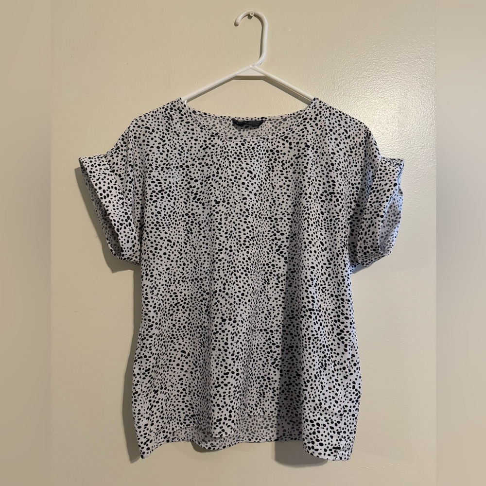 SHEIN - black and white cheetah print blouse